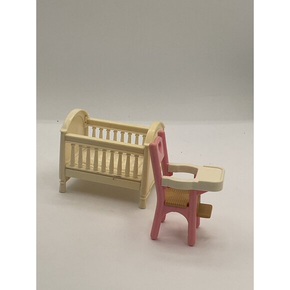 Fisher Price Loving Family Crib & High Chair Pink Nursery Set - Picture 2 of 4